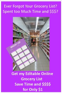 Ever Forget Your Grocery List? Get my Editable Online Grocery List and Save Time and Money