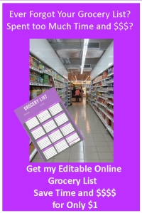 Ever Forget Your Grocery List? Get my Editable Online Grocery List and Save Time and Money